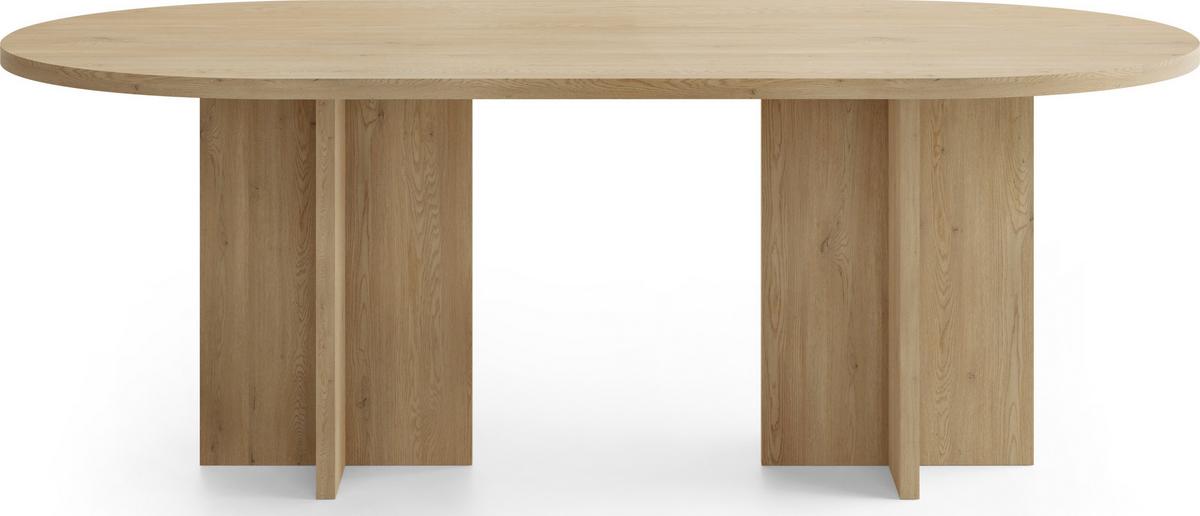 ESSTISCH Aster oval, 204/90/75 cm - Schwarz/Akaziefarben, Holzwerkstoff (90/204/75cm) - WFL GROUP