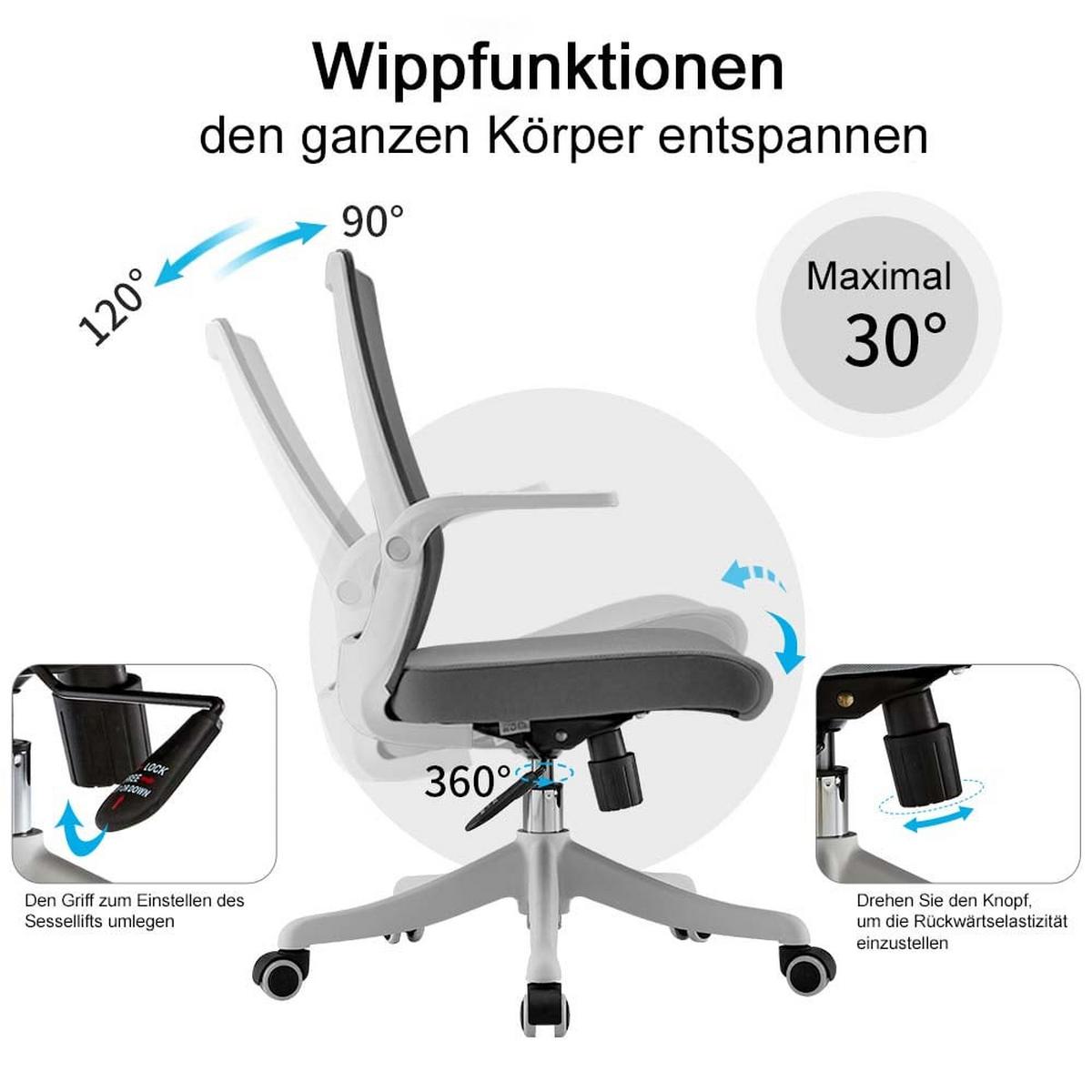 BÜROSTUHL Grau - Grau, Textil (63/99/46cm) - SIHOO