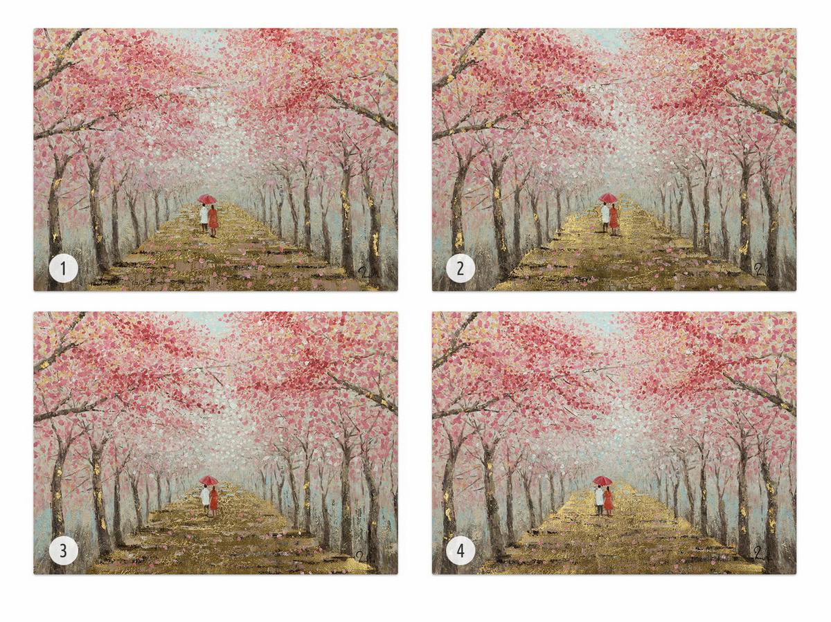 ÖLGEMÄLDE 100/70 cm - Pink/Braun, Holz/Textil (100/70cm) - KUNSTLOFT