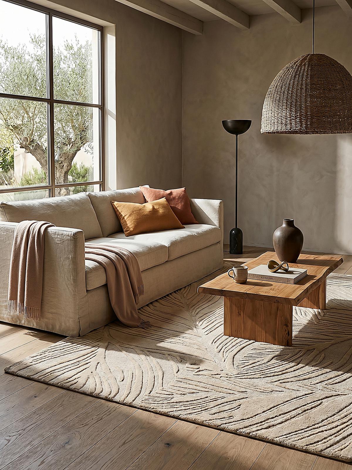 WOLLTEPPICH LEVEN, floral, Beige, 200 x 290 cm - Beige, Textil (290/200cm) - KADIMA DESIGN