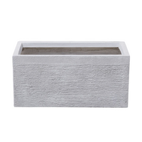 BLUMENTOPF weiß rechteckig 50/23/24 cm Myra - Weiß, Naturmaterialien (24cm) - Beliani