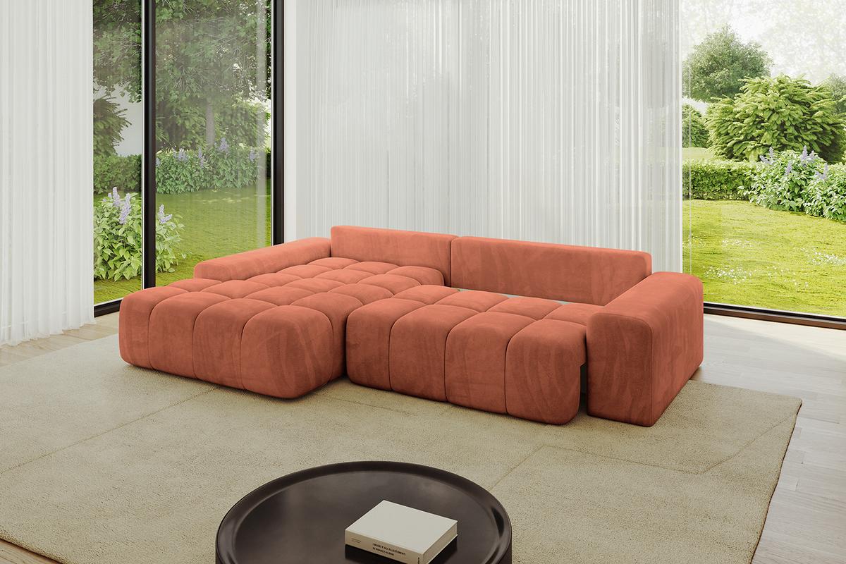 ECKSOFA Ottomane Links ENSI-L - 267x164x69 cm Koralle - Koralle, Holzwerkstoff/Kunststoff (267/164cm) - ALTDECOR