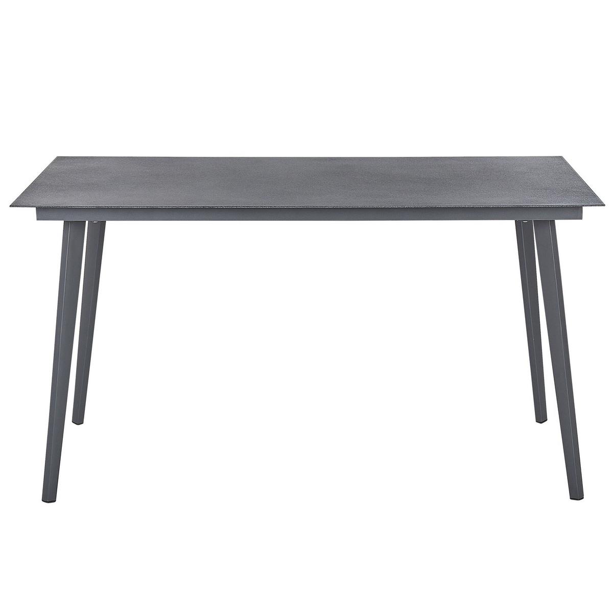 GARTENTISCH Aluminium grau 140/80 cm Mileto - Grau, Metall (80/140/75cm) - Beliani