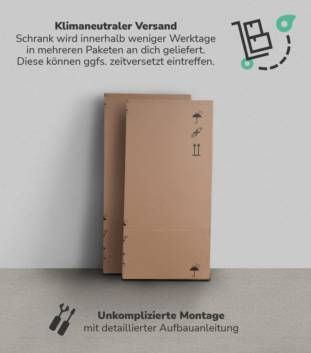 KLEIDERSCHRANK Der Grenzenlose - Anthrazit, Holzwerkstoff (60/187/58cm) - Mokebo