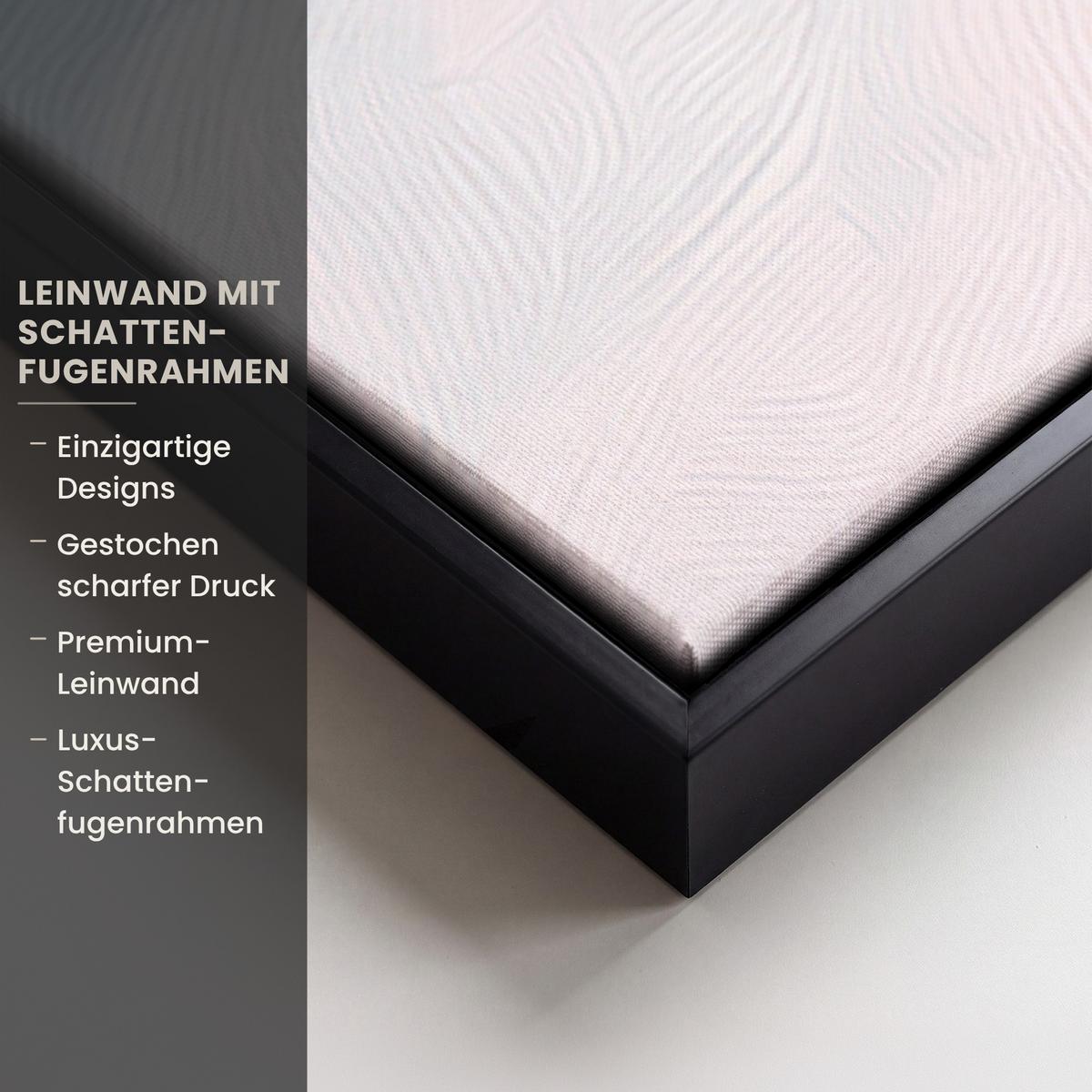 LEINWAND Bilder mit Rahmen - Weihnachtsdorf - Rosa - Winter - Schnee - Häuser - 90x140 - Altrosa, Textil (90/140cm) - MuchoWow