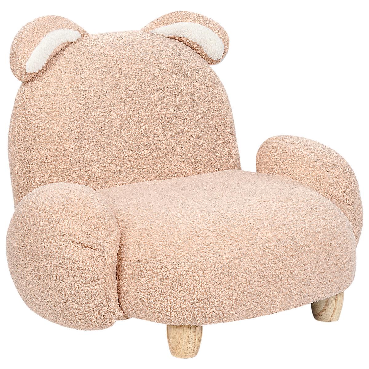 KINDERSESSEL Teddy-Optik beige Tierform Hase Kanna - Beige, Kunststoff/Textil (65/45/51cm) - Beliani