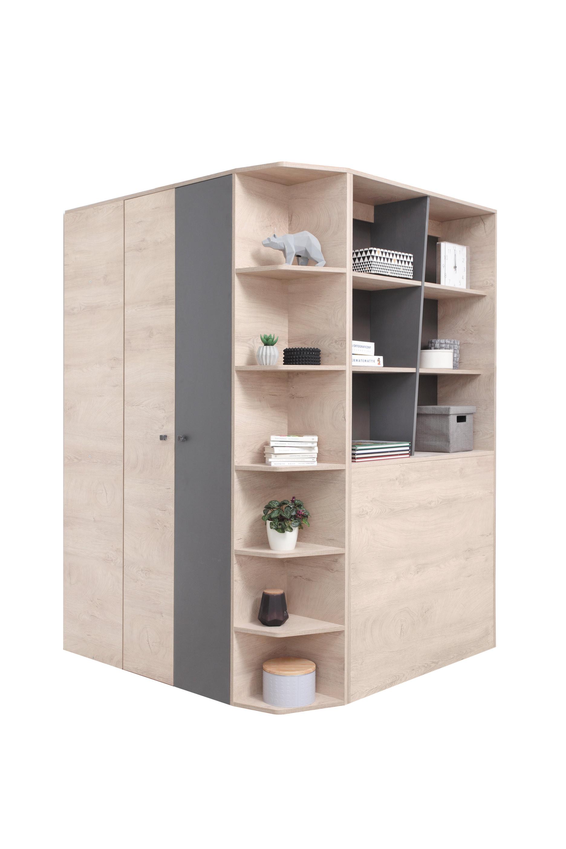 DREHTÜRENSCHRANK RAVENNA 135/190/135cm 2-türig Eichefarben - Eichefarben, Holzwerkstoff (135/190/135cm) - MASSENO