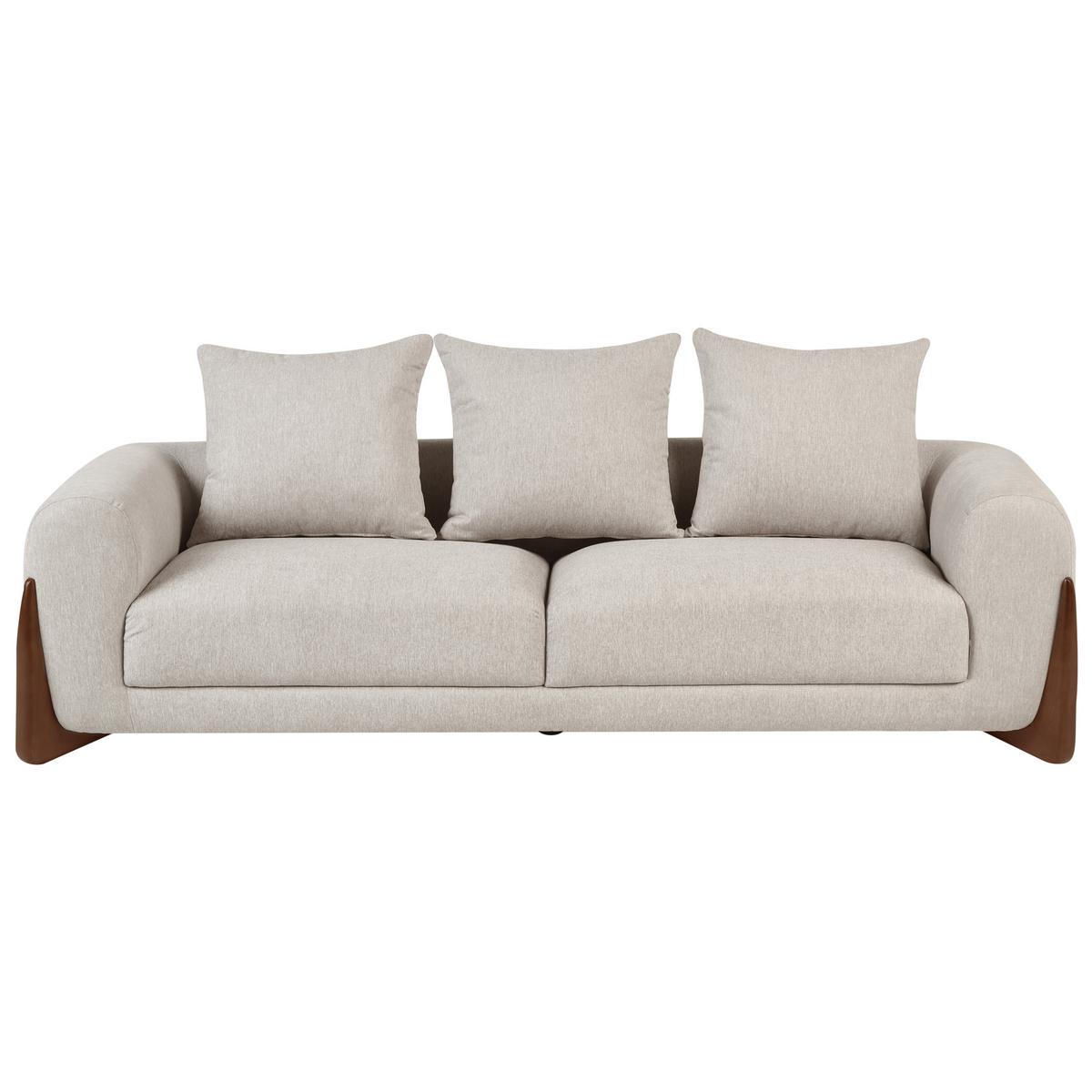 SOFA-SET 6-Sitzer Taupe Vinliden - Beige/Braun, Textil (217/82/87cm) - Beliani