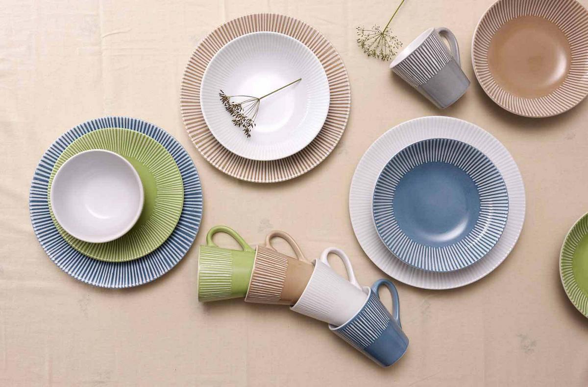 FRÜHSTÜCKS-SET Banda Beige 18-tlg. - Beige, Keramik (2/2/2cm) - Ritzenhoff Breker