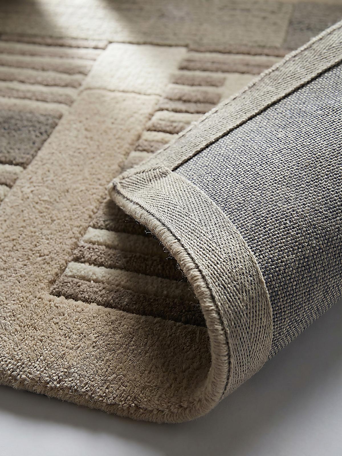 TEPPICH aus Wolle EDALE in Natur, geometrisch, 80 x 300 cm - Beige, Textil (80/300cm) - KADIMA DESIGN