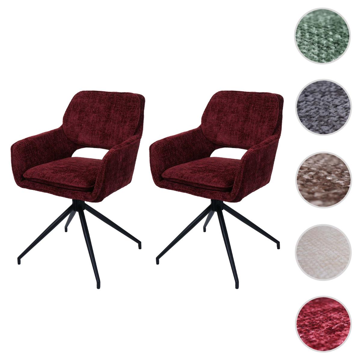 ESSZIMMERSTUHL Bordeaux 2er-Set - Bordeaux, Textil (57/86/61cm) - MCW