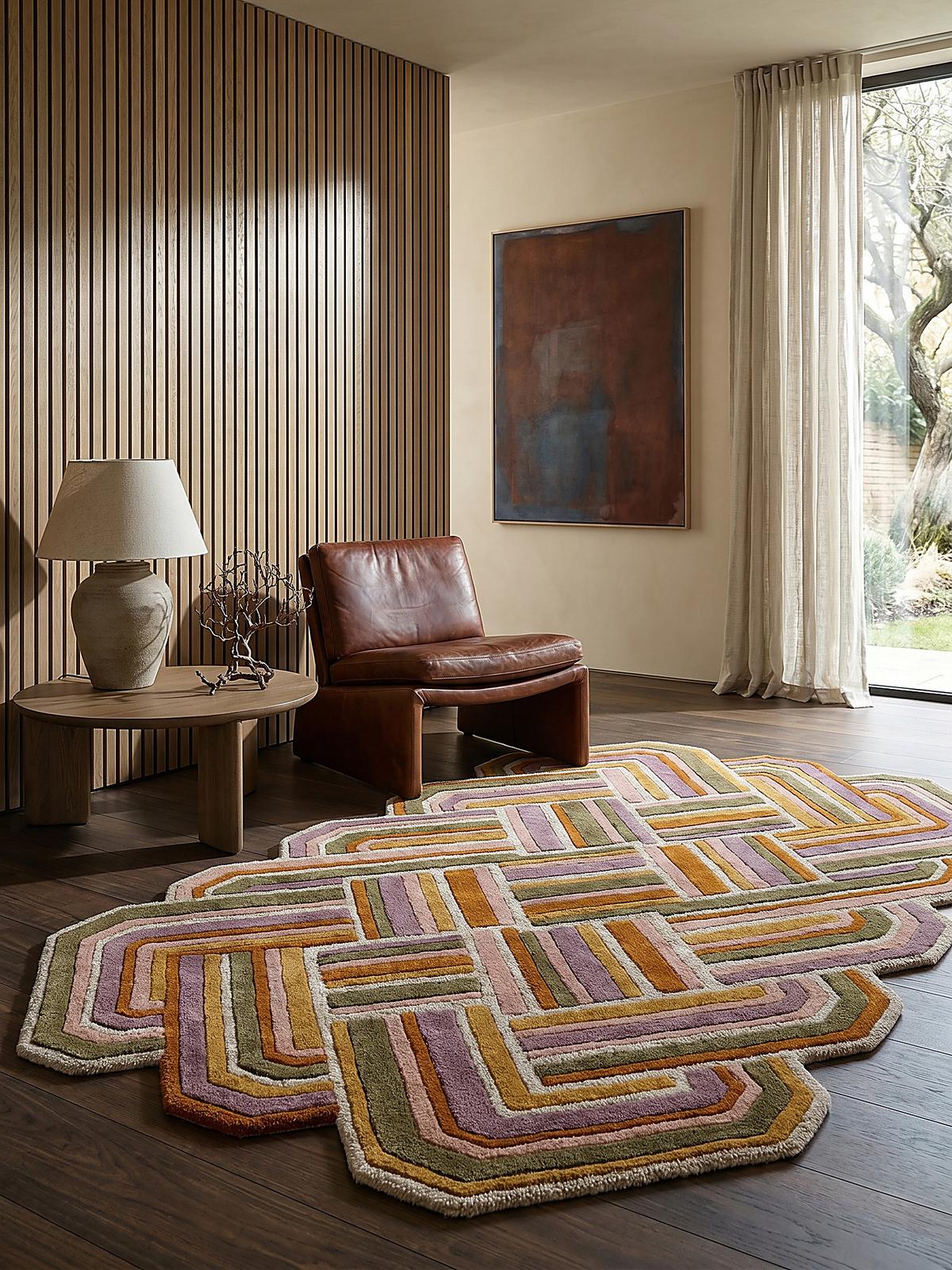 TEPPICH aus Wolle SOAR in Flieder, geometrisch, 160 x 230 cm - Rosa, Textil (230/160cm) - KADIMA DESIGN
