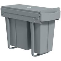 EINBAUMÜLLEIMER Kunststoff Metall Grau - Grau, Kunststoff (26/40.8/52cm) - HOMCOM