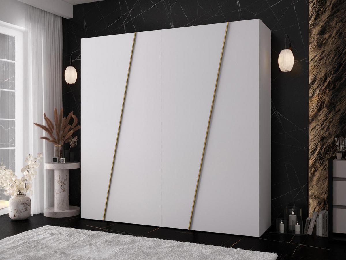 DREHTÜRENSCHRANK Zen 200 cm - Goldfarben/Schwarz, Holzwerkstoff/Kunststoff (200/202/50cm) - MIRJAN24