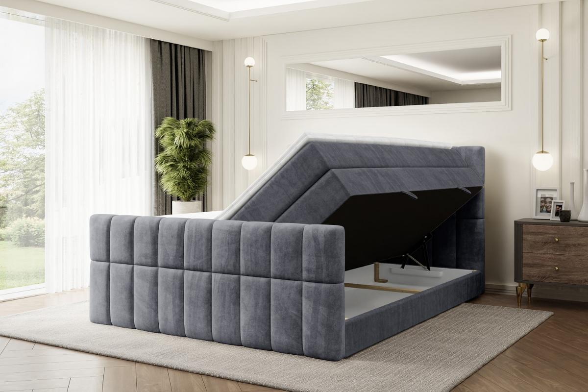 BOXSPRINGBETT MIAMI-Z KING - 140x200 - H3/H4 - Dunkelgrau - Dunkelgrau, Holzwerkstoff (140/200cm) - ALTDECOR