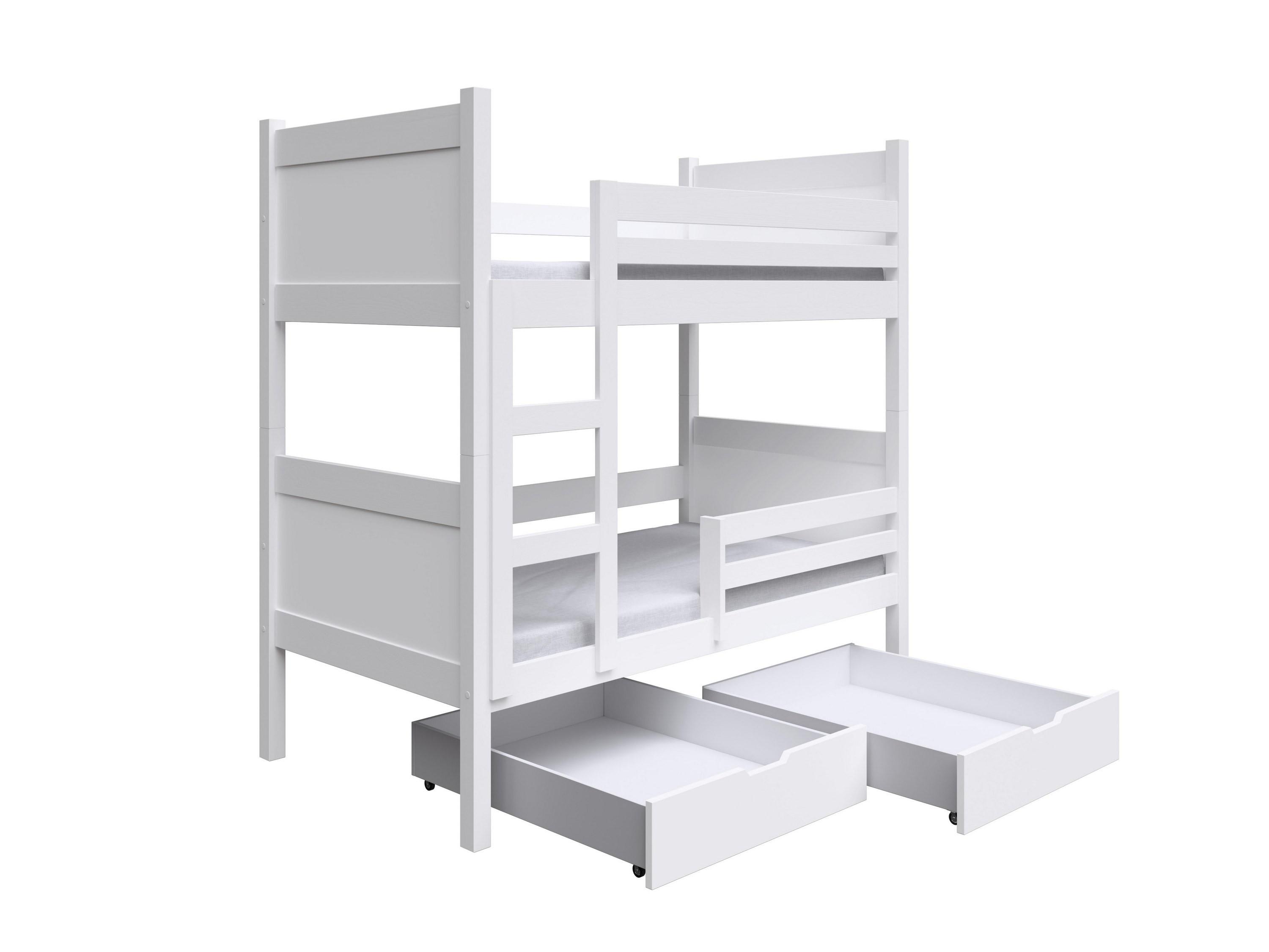 ETAGENBETT MIA mit Bettkasten 80x160 cm Weiß - Weiß, Holz (80/160cm) - MASSENO
