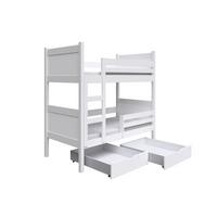 ETAGENBETT MIA mit Bettkasten 80x160 cm Weiß - Weiß, Holz (80/160cm) - MASSENO