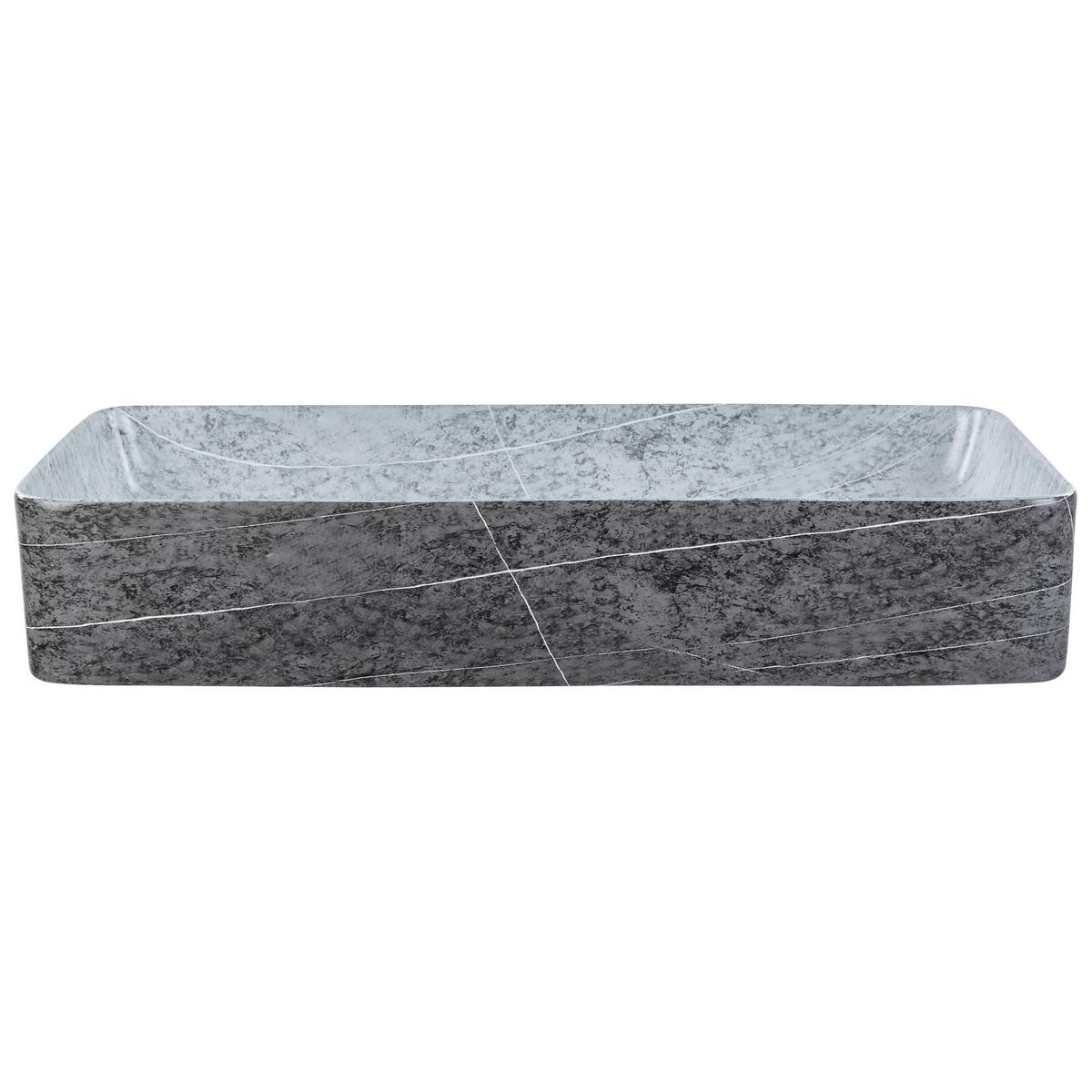 AUFSATZWASCHBECKEN 61/35 cm Artaj - Schwarz/Grau, Keramik (61/11/35cm) - Beliani