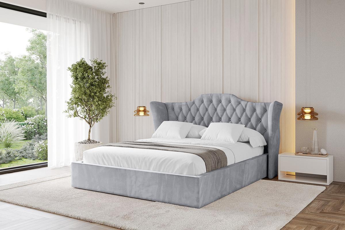 POLSTERBETT mit Bettkasten und Lattenrost, Boxbett ohne Matratze - ZORAN 140x200 Hellgrau - Hellgrau, Holzwerkstoff/Textil (140/200cm) - ALTDECOR