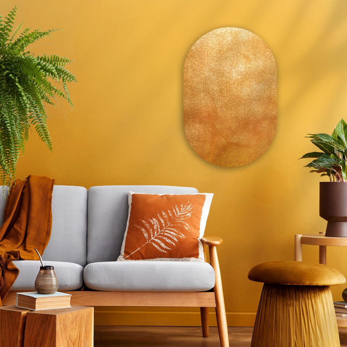 WANDBILD Eisen - Rost - Gold - Metall - Luxus Deko Wohnzimmer 40x60 cm - Goldfarben, Kunststoff (40/60cm) - MuchoWow