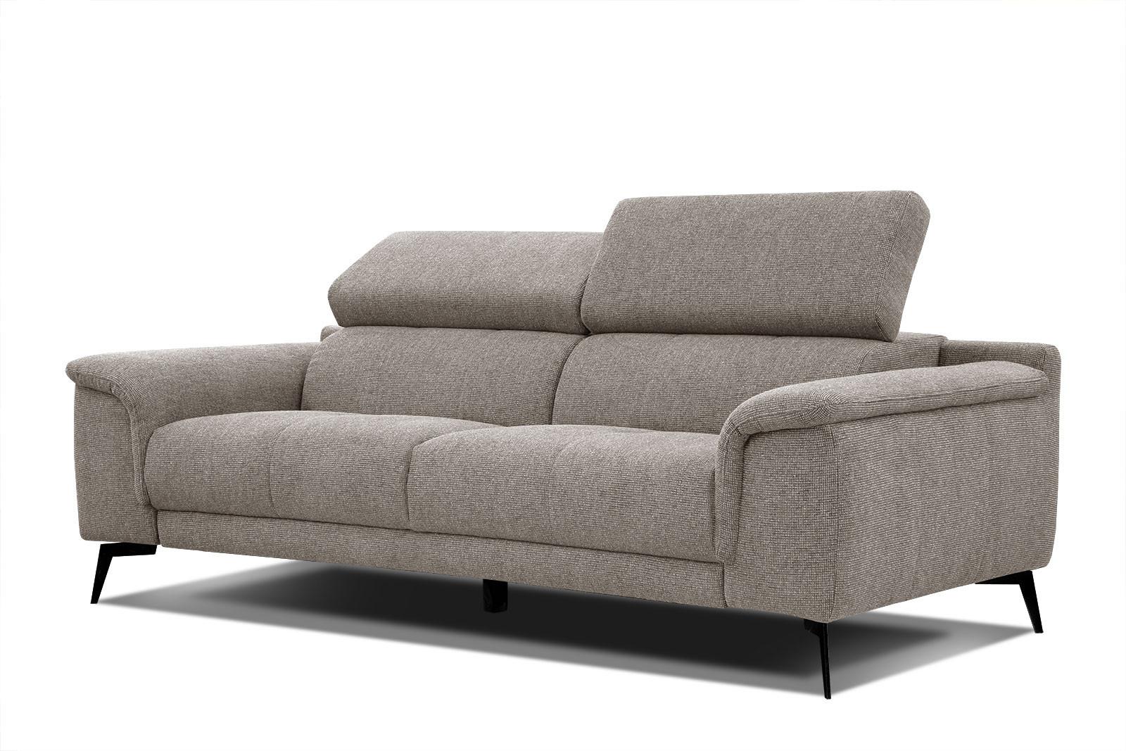 SOFA FIERO 3-Sitzer, taupe - Taupe/Schwarz, Holzwerkstoff/Textil (212/82/103cm) - Wozimo