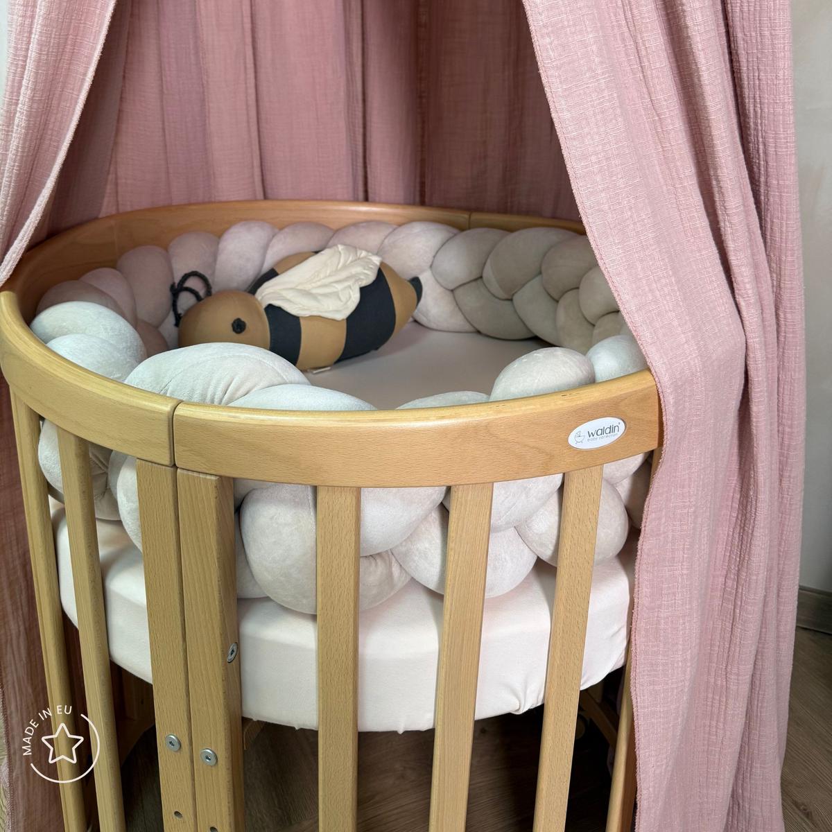 BABY Kokosmatratze 7in1 oval - Weiß, Naturmaterialien/Textil (73/73cm) - waldin