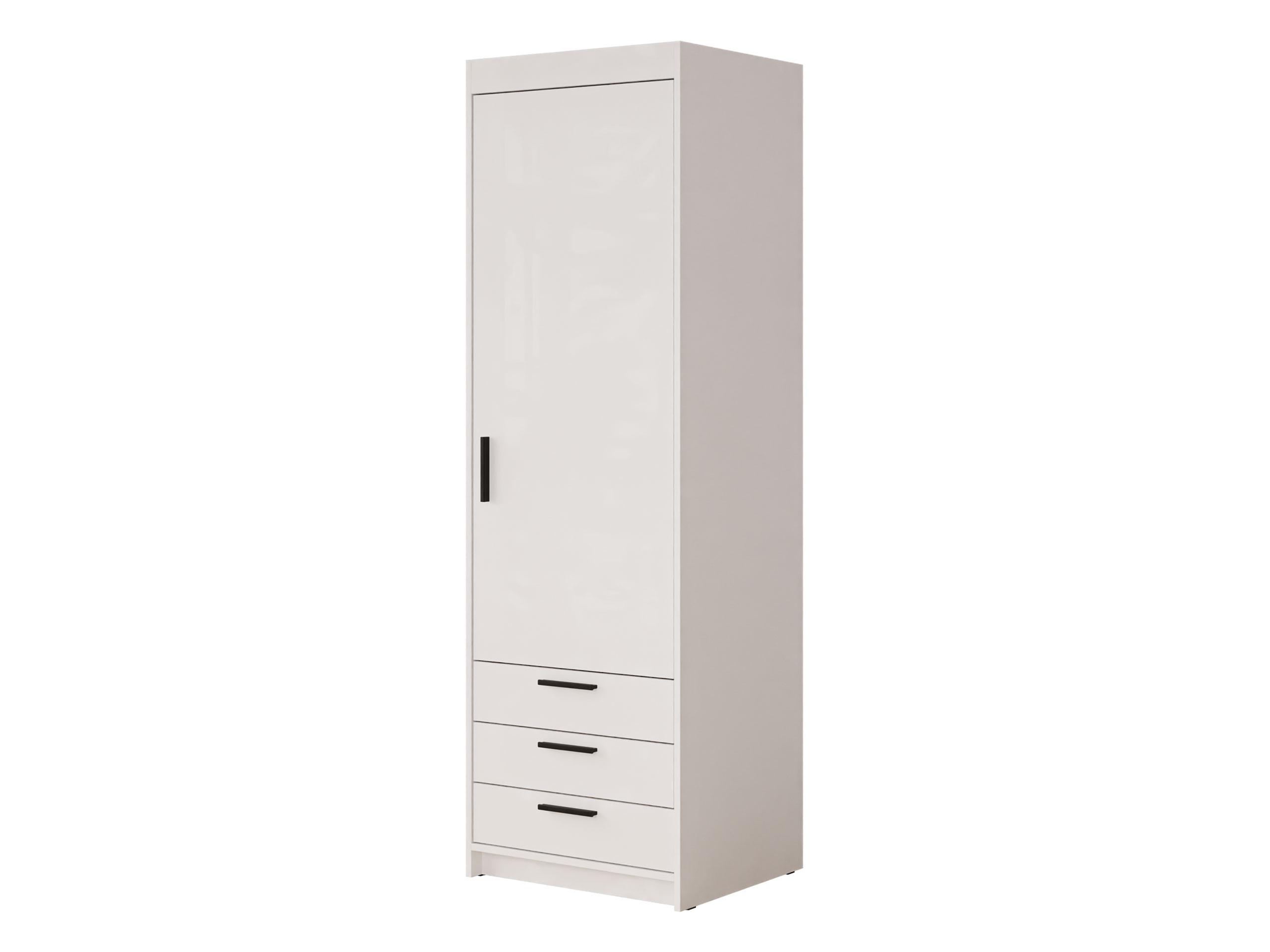 KLEIDERSCHRANK Elena 1D3S - Schwarz/Weiß, Holzwerkstoff/Kunststoff (60/191/53cm) - MIRJAN24
