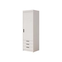 KLEIDERSCHRANK Elena 1D3S - Schwarz/Weiß, Holzwerkstoff/Kunststoff (60/191/53cm) - MIRJAN24