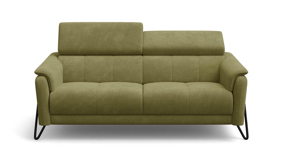 SOFA RODEN 3-Sitzer, olive, Veloursstoff - Grün, Holz/Textil (194/82/103cm) - Wozimo