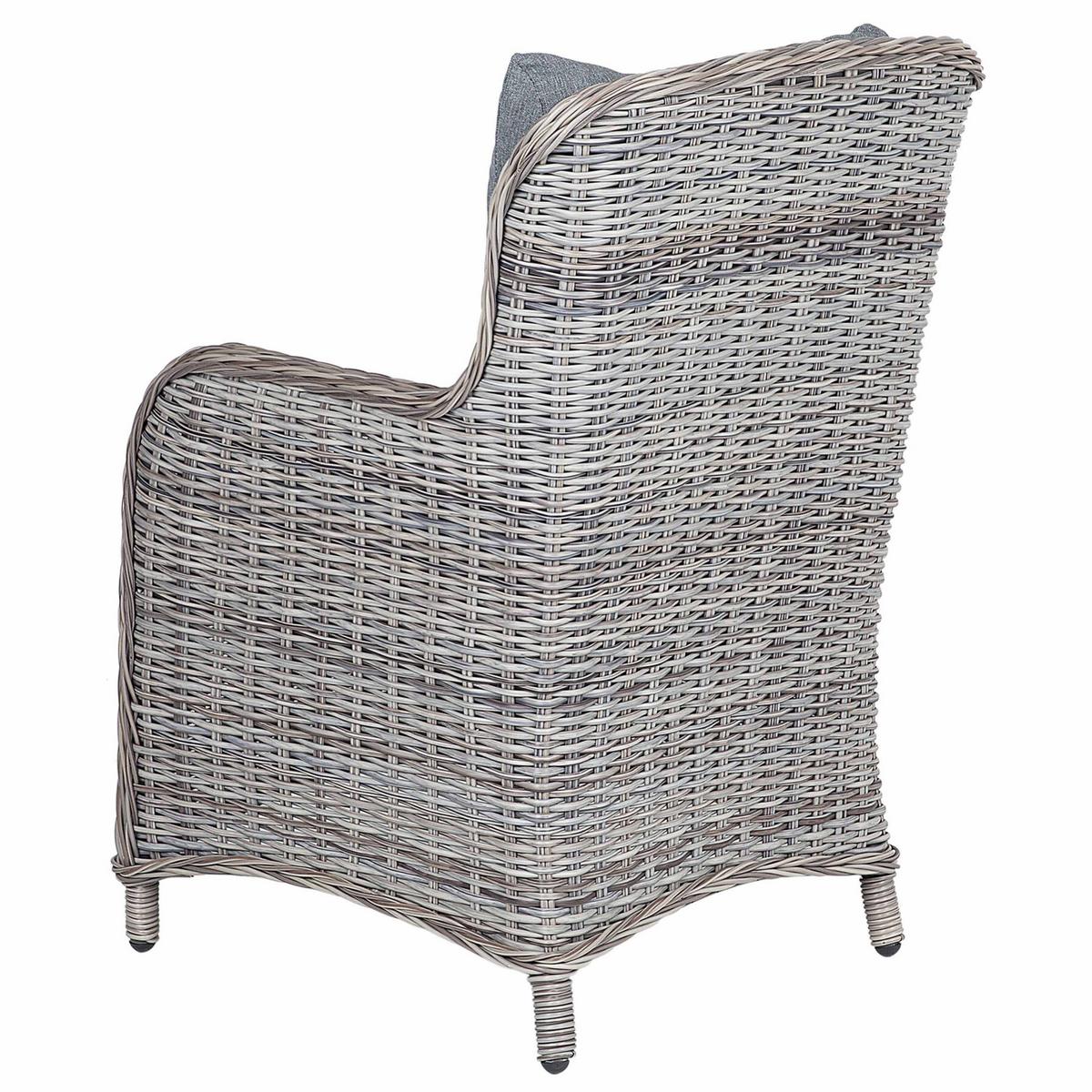 GARTENSESSEL 2er-Set PE Rattan grau Cascais - Grau, Kunststoff (60/96/73cm) - Beliani