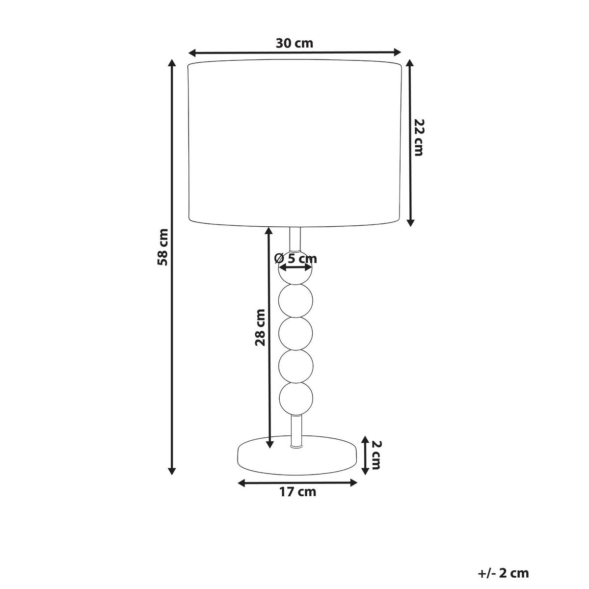 TISCHLAMPE Metall Weiß Loky - Weiß, Textil (30/30/58cm) - Beliani