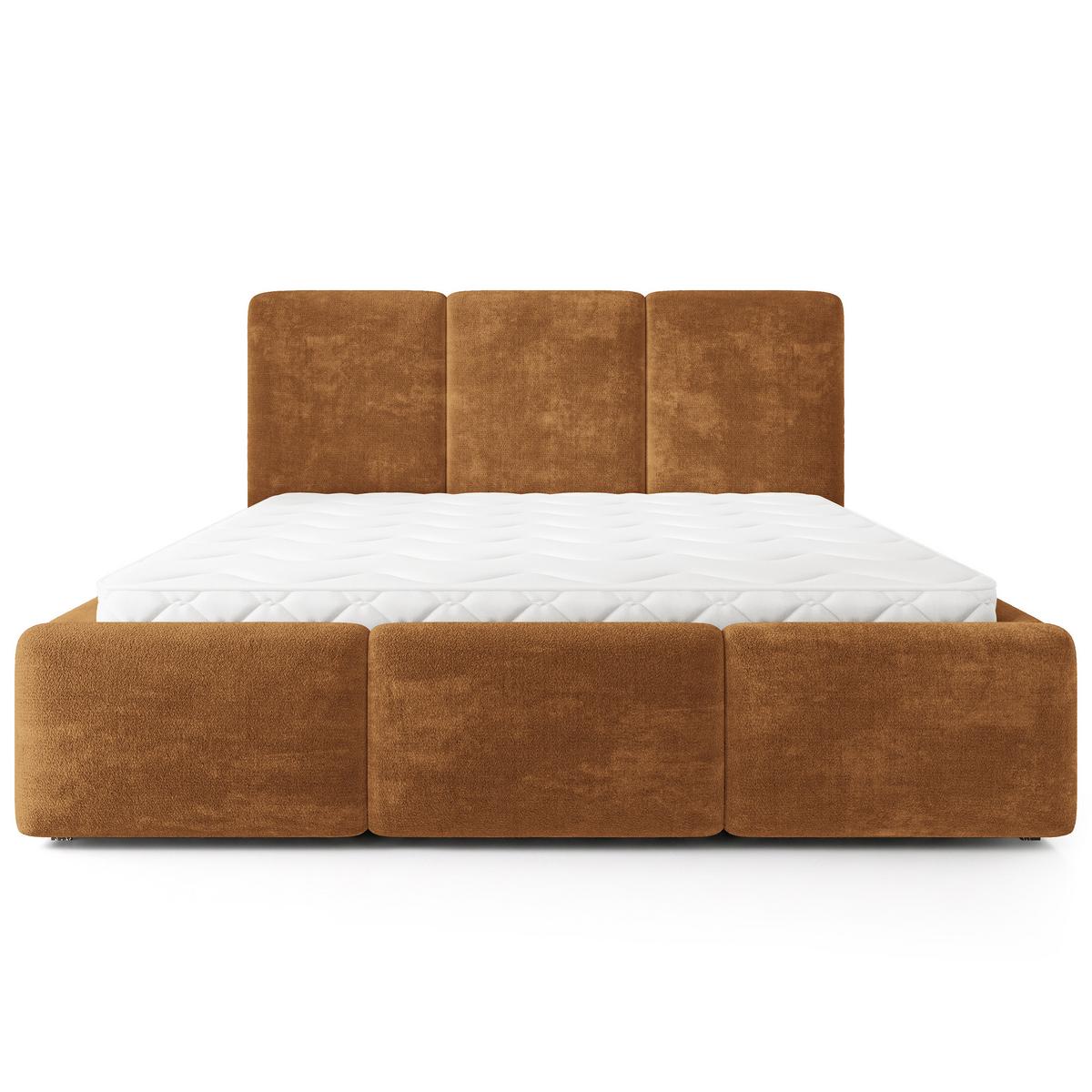 POLSTERBETT MORENA LM 120x200 cm mit Bettkästen - Hellbraun - Hellbraun, Holz (120/200cm) - MASSENO