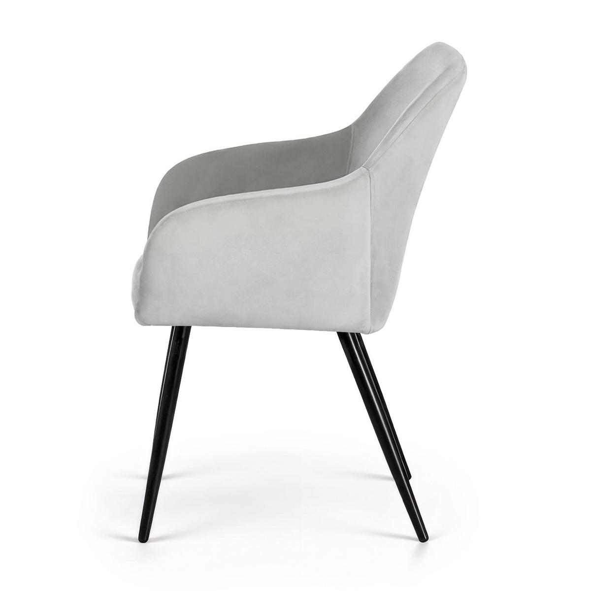 POLSTERSTUHL 2er Set, Metallbeine Grau, Schwarz 54,5/83/58 - Schwarz/Grau, Textil (55/83/51cm) - RAUMHIRSCH FURNITURE