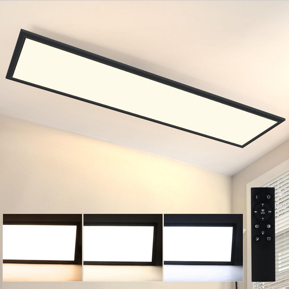 LED-DECKENLEUCHTE Nelly 120/30/1 cm - Schwarz, Metall (120/30/1cm) - Nettlife