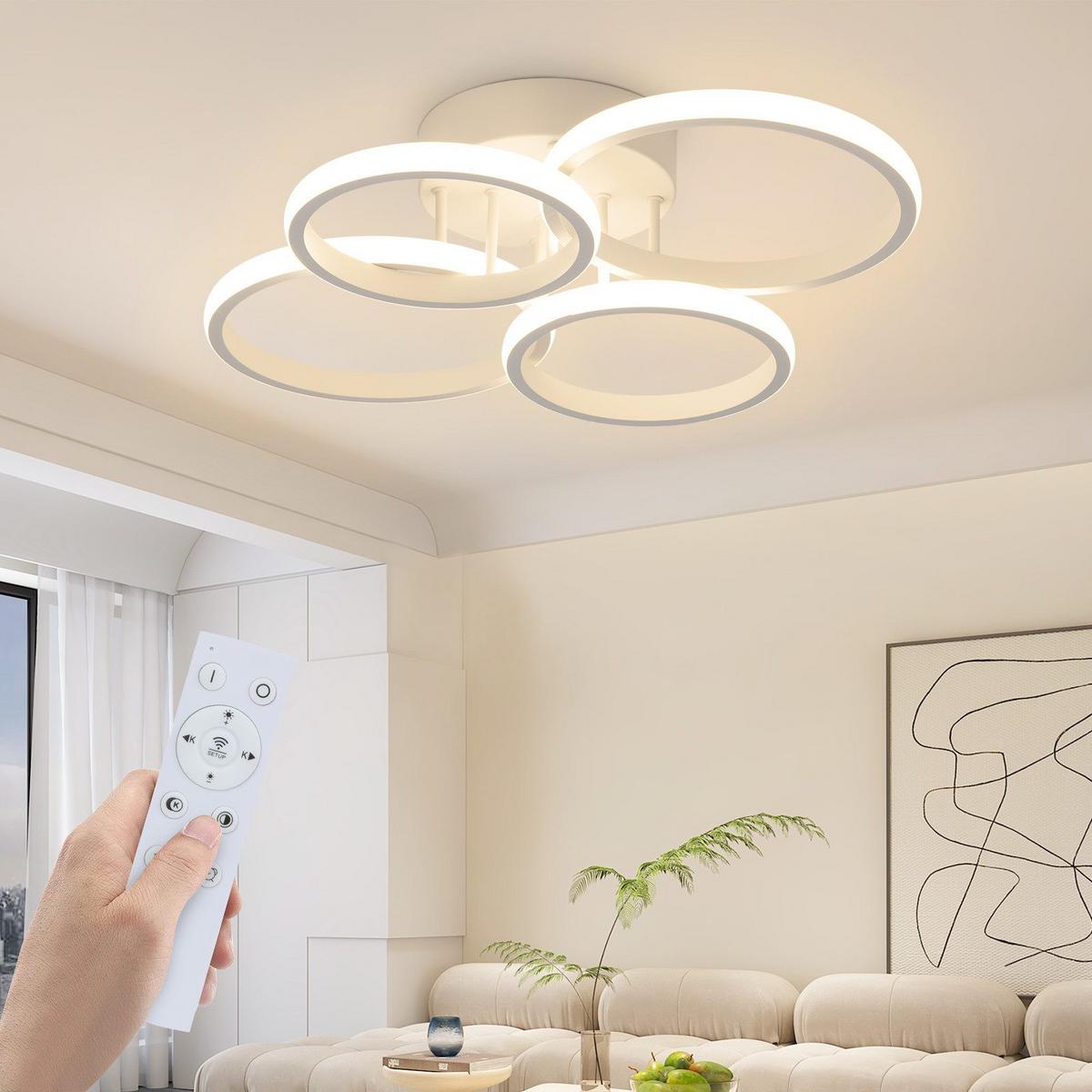 LED-DECKENLEUCHTE Majeski 41.5/52.5/11.8cm - Weiß, Metall (52.5/41.5/11.8cm) - Nettlife
