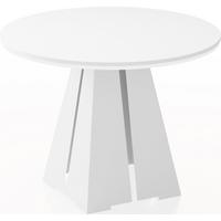 ESSTISCH Kova runder ausziehbarer, Weiß 120-200/120/76 cm - Weiß, Holzwerkstoff/Metall (120/196/76cm) - WFL GROUP