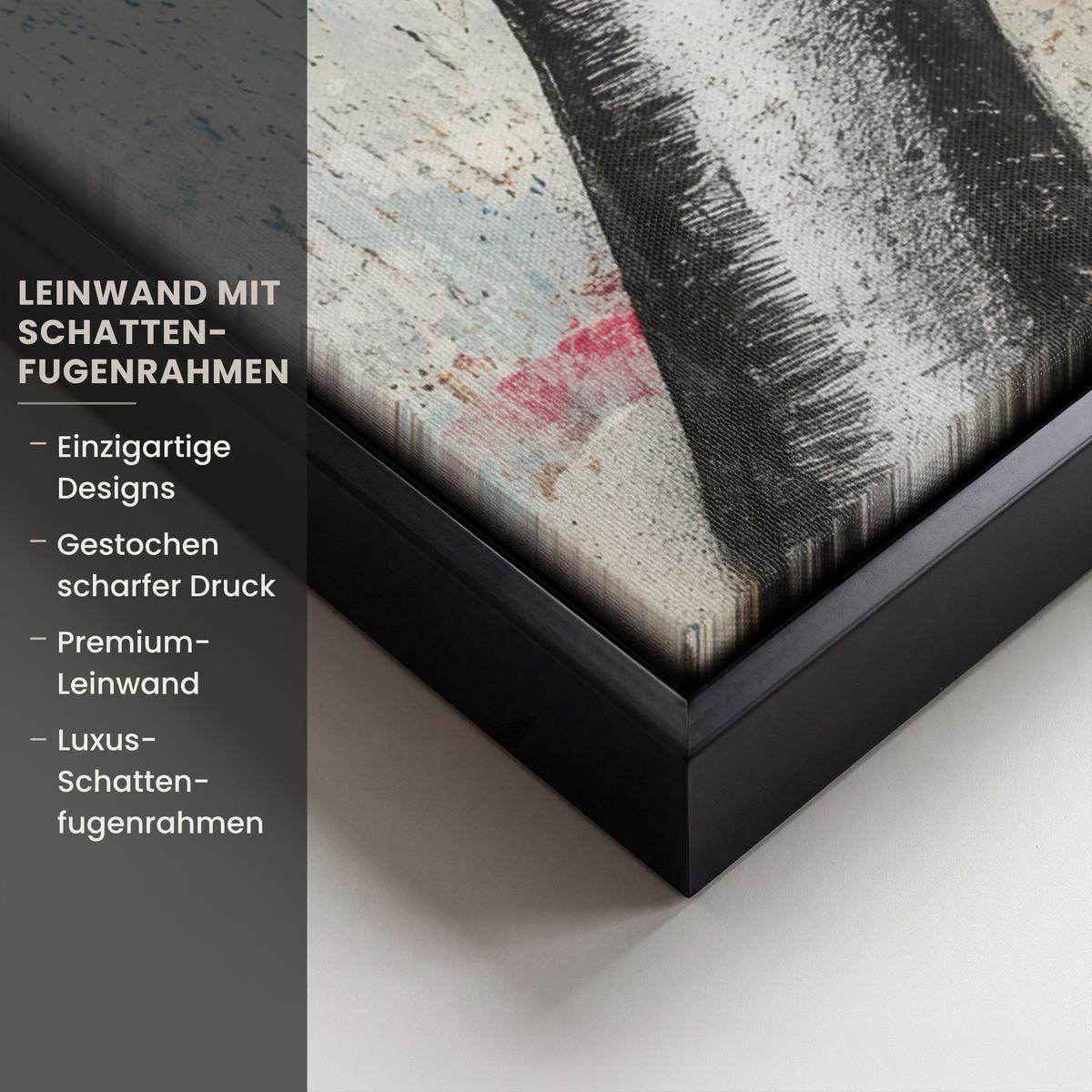 LEINWAND Bilder mit Rahmen - Hände - Herz - Straßenkunst - Graffiti - 50x70 - Multicolor, Textil (50/70cm) - MuchoWow