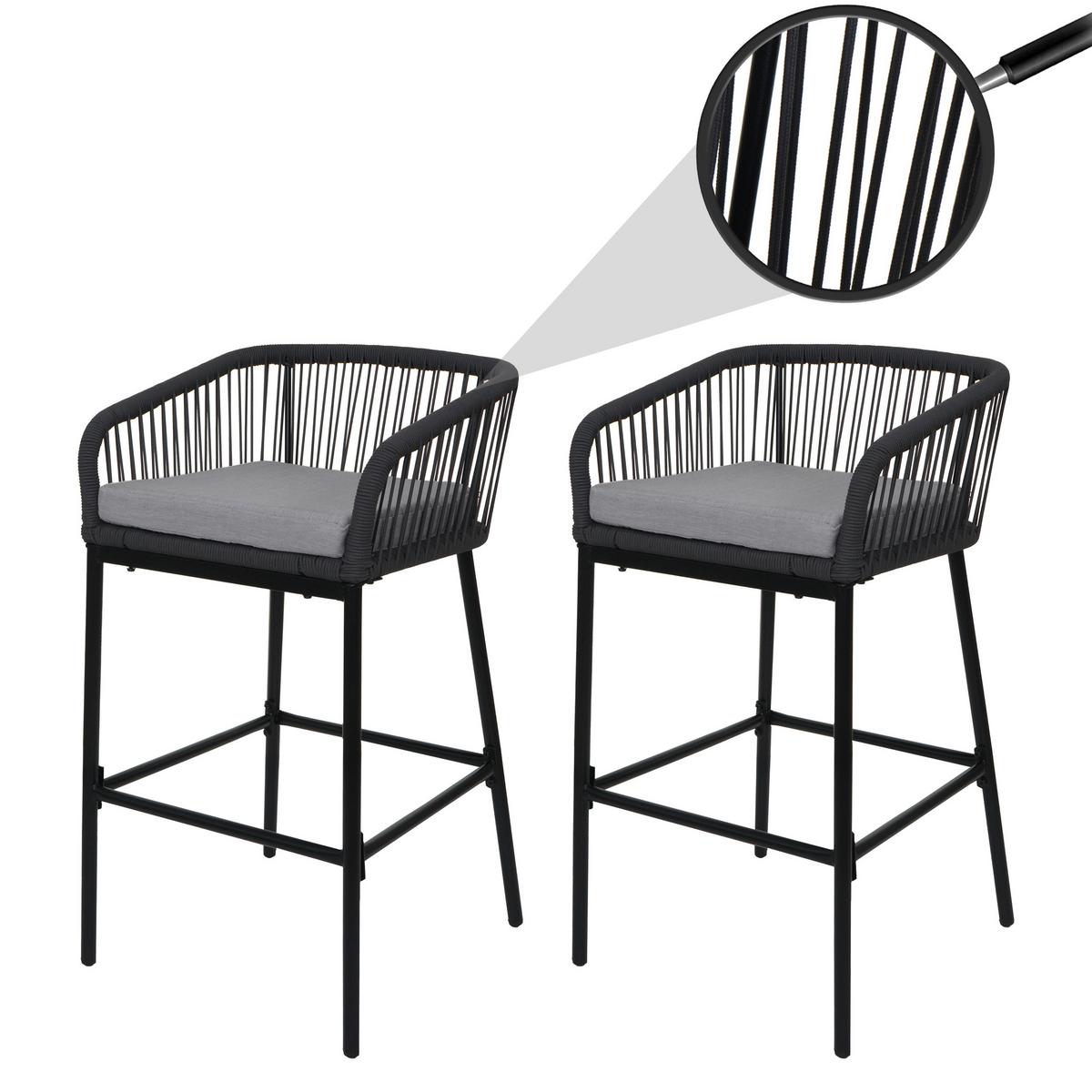 BARHOCKER Anthrazit, Hellgrau - Anthrazit/Hellgrau, Metall (51/92/53cm) - MCW