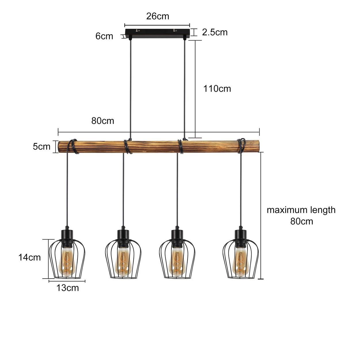 PENDELLEUCHTE Percival 80/13/197.5 cm - Schwarz, Metall (80/13/197.5cm) - ZMH