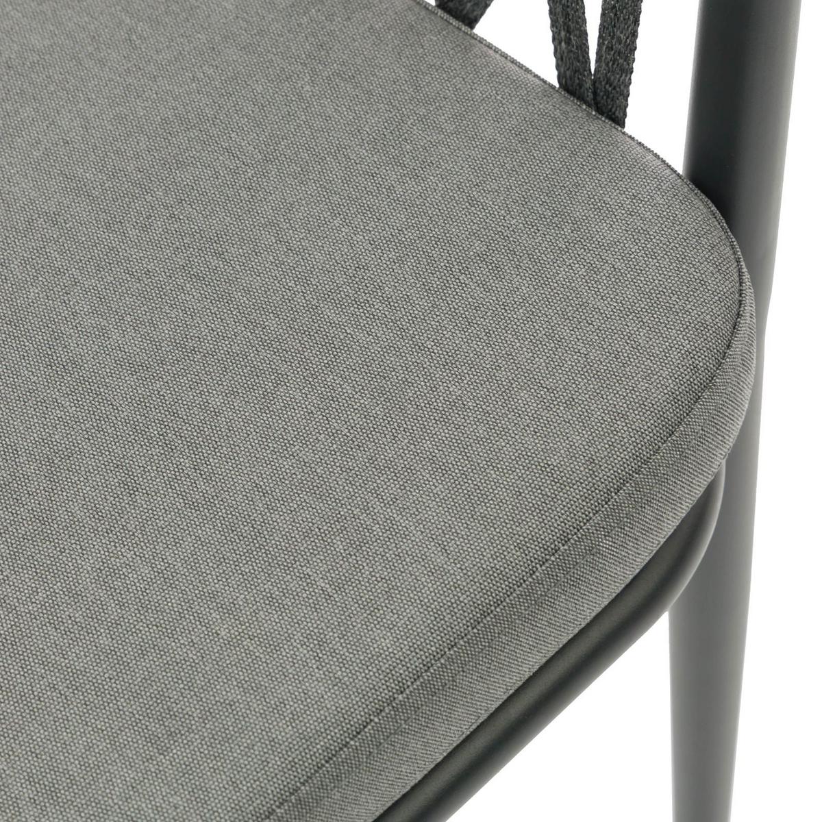 GARTENSTÜHLE SUNNY 6er-Set grau, schwarz - Grau, Textil/Metall (56/75/62cm) - IDIMEX