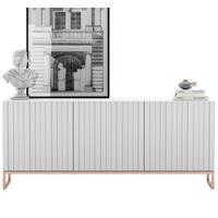 KOMMODE Elpis 3D Weiß Matt Glamour 168 cm - Weiß/Kupferfarben, Holzwerkstoff/Metall (168/72/36.5cm) - Meble Lindner
