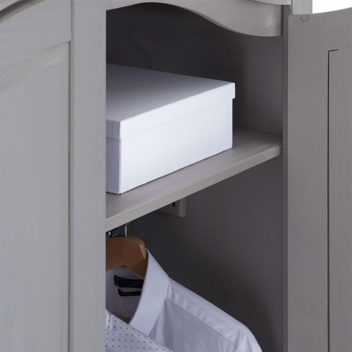 KLEIDERSCHRANK RAMON grau/natur - Naturfarben/Grau, Holz (100/179/51cm) - CARO-Möbel