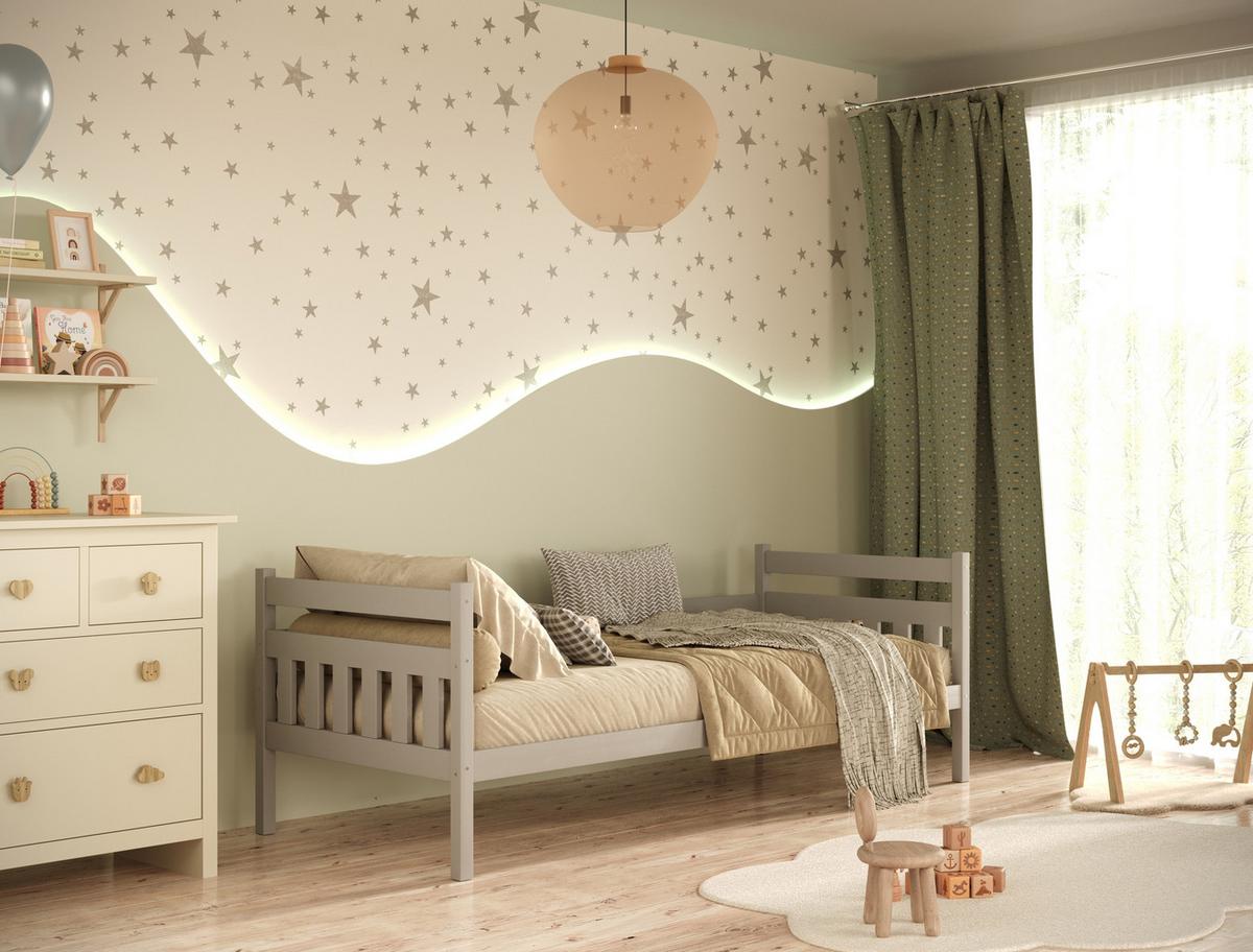KINDERBETT Dawid mit Matratze 90/180 Grau 90/180 - Grau, Holz (90/180cm) - RAUMHIRSCH FURNITURE