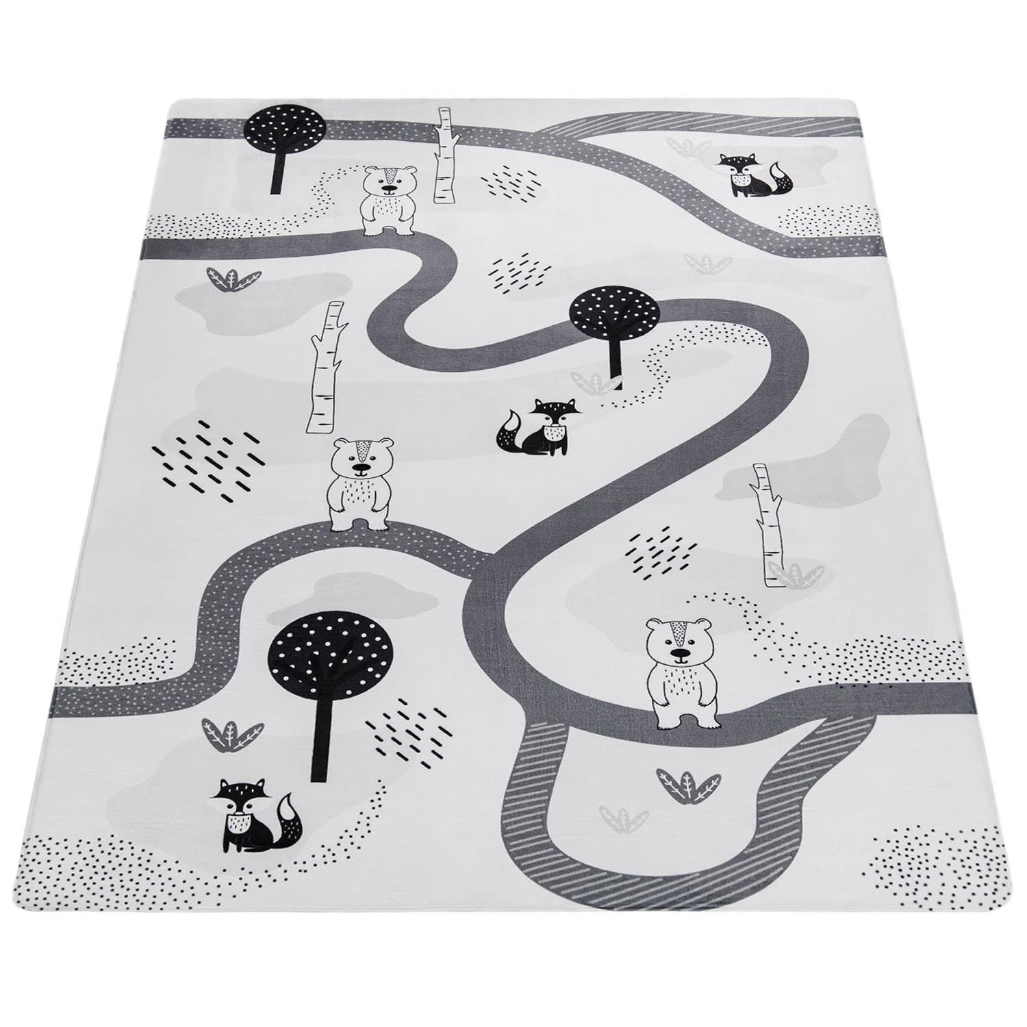 KINDERTEPPICH Waschbar, mit Reise-Motiv, Weiß, 80 x 150 cm - Weiß, Textil (150/80cm) - KADIMA DESIGN
