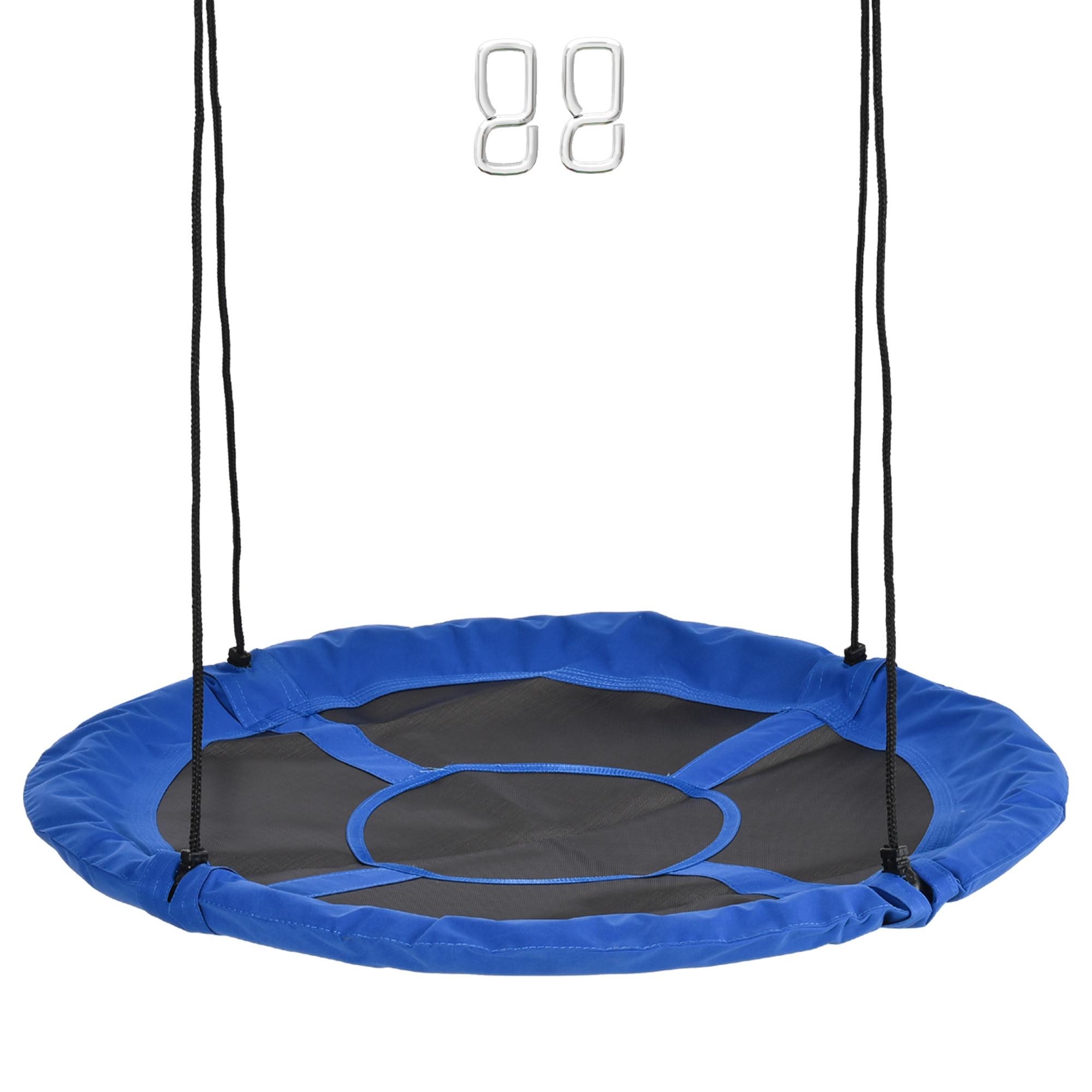 NESTSCHAUKEL Ø110 cm, Hängeschaukel bis 100 kg, verstellbar Kinderschaukel, Blau - Blau, Kunststoff/Metall (110/110cm) - Outsunny
