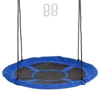 NESTSCHAUKEL Ø110 cm, Hängeschaukel bis 100 kg, verstellbar Kinderschaukel, Blau - Blau, Kunststoff/Metall (110/110cm) - Outsunny