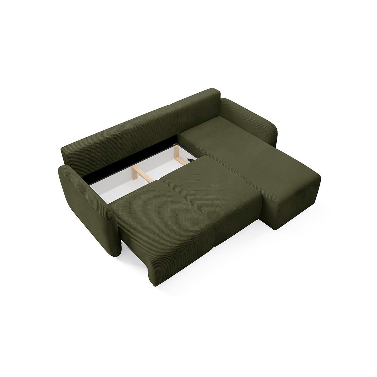 ECKSOFA Dora 3 Sitzplätze Grün - Grün, Holz (245/185cm) - Petits-meubles