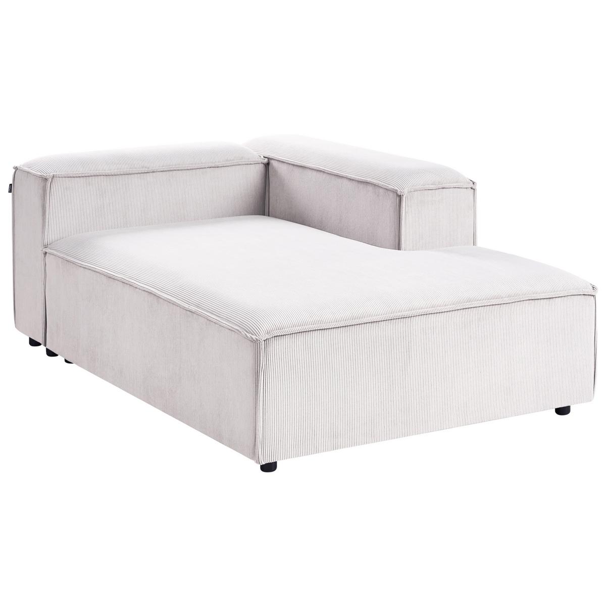 ECKFSOFA Modul 5-Sitzer rechtsseitig Cremeweiß Cord Ardal - Creme/Schwarz, Textil (414/269cm) - Beliani