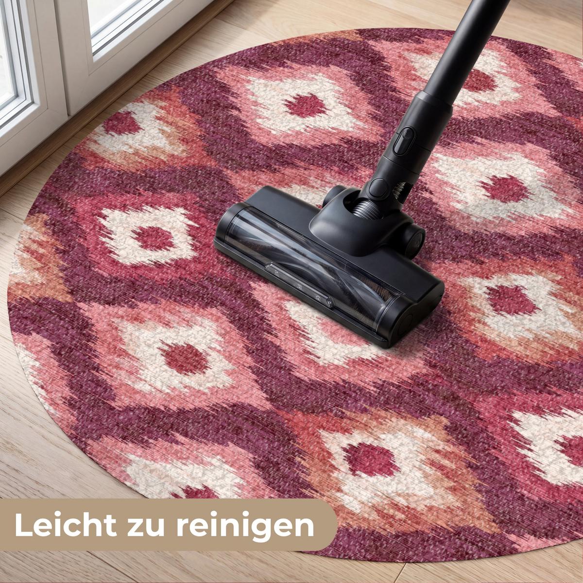 FUSSMATTE Diamantformen - Rosa - Muster - Textur Flurteppich 90x90 cm - Beere, Kunststoff (90/0.4cm) - MuchoWow