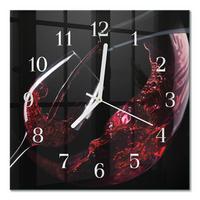 WANDUHR aus Glas 30x30 cm - Wein - Rot, Glas (30/30/0.4cm) - TULUP